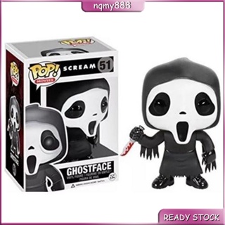 ฟิกเกอร์ตุ๊กตา Funko Pop Scream Halloween Ghost Face 51 ของเล่นสําหรับเด็ก