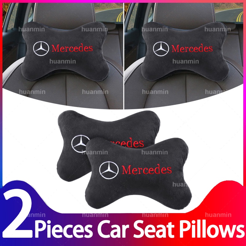 2 ชิ้นMercedes BenzรถHeadrestคอหมอนรถที่นั่งคอหมอนสีดําภายในรถสําหรับMercedes W203 W210 W211 W124 W2