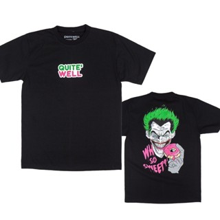 พร้อมส่ง ผ้าฝ้ายบริสุทธิ์ QWT117-1 SWEET JOKER BLACK T-shirt