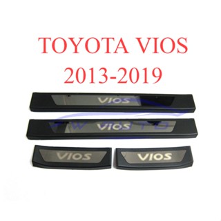ชายบันได สีดำด้าน สแตนเลส Toyota Vios 2013 - 2019 โตโยต้า วีออส กันรอย สคัพเพท ชายบันไดประตู กันรอยประตู