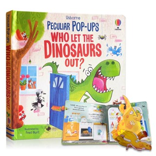 Usborne Pop-UPS Who Let The Dinosaurs Out? หนังสือนิทานก่อนนอน รูปภาพภาษาอังกฤษ 3 มิติ เพื่อการเรียนรู้ สําหรับเด็ก