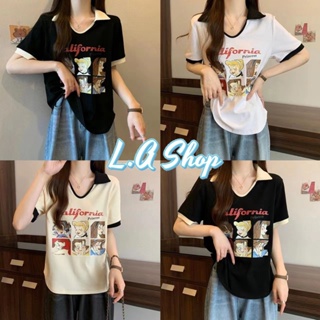 L.A Shop พร้อมส่ง เสื้อไหมพรมคอปก แขนสั้น เสื้อลายการ์ตูน เจ้าหญิง "89072" -C