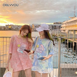 ONLY&amp;YOU *พร้อมส่ง*เสื้อยืดโอเว่อไซส์แขนสั้นมัดย้อมลายการตูนน่ารักมากๆ เสื้อยืดผู้หญิง T-shirts