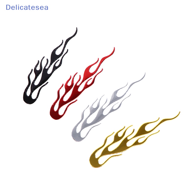 [Delicatesea] สติกเกอร์ไวนิลสะท้อนแสง ลายเปลวไฟ 3d ขนาด 20*4 ซม. สําหรับติดตกแต่งรถยนต์ รถจักรยานยนต์