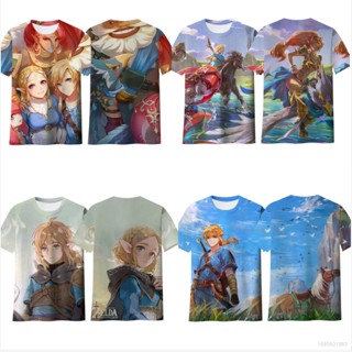 เสื้อยืดแขนสั้น พิมพ์ลาย the Legend of Zelda Tears of the Kingdom 3 มิติ พลัสไซซ์ สําหรับผู้ชาย และผู้หญิง