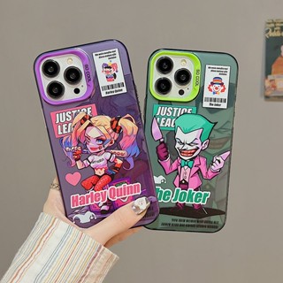 เคสโทรศัพท์มือถือ ผิวด้าน ลาย Harley Quinn และ Joker สองชั้น สีเงิน สําหรับ iPhone 14 Pro Max 13 12 Pro Max 11