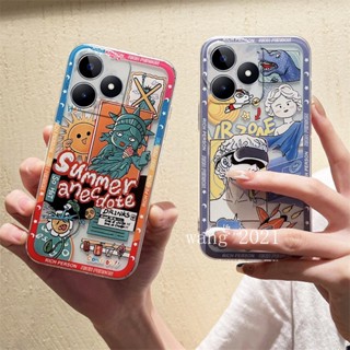 พร้อมส่ง ใหม่ เคสโทรศัพท์มือถือแบบนิ่ม ใส กันกระแทก ลายรูปปั้นเสรีภาพน่ารัก สร้างสรรค์ สําหรับ Realme C53 C55 NFC 2023 RealmeC53