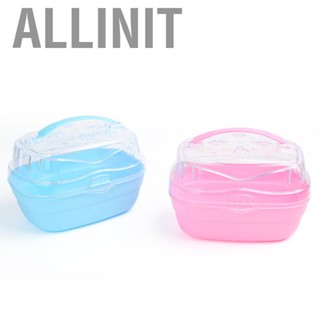 Allinit Transparent Hamster House Ventilated Handheld Lightweight Portable Cage for Pet Guinea Pig