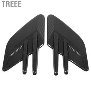 Treee Side Fender Air Vent Trim Cover  Carbon Fiber Side Air Flow Vent Fender Decor Easy Installation Perfect Fit Clear Texture Glossy Black  for Car