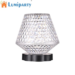 Lumiparty โคมไฟตั้งโต๊ะ Led คริสตัล 3/16 สี ชาร์จโรแมนติก เพชร โปรเจคเตอร์ โคมไฟห้องนอน ข้างเตียง โคมไฟกลางคืน