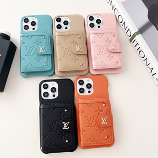 เคสโทรศัพท์มือถือหนัง ฝาพับ พร้อมช่องใส่บัตร หรูหรา สําหรับ iPhone 14 13 12 Pro Max iPhone 13 Pro Max