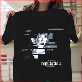 เสื้อยืดผ้าฝ้ายแท้star เสื้อยืด Taylor Swift Reputation Tour เสื้อยืดสีดำ Limited Edition เสื้อ Tswift ของขวัญ