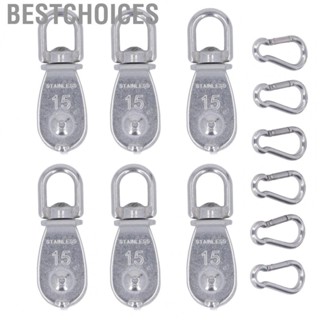 Bestchoices Hanging Wire Towing Wheel  6PCS Sturdy Structure M15 Single Pulley Block  for Hiking