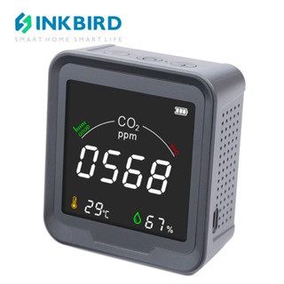 Inkbird PTH-9C 3 in 1 เครื่องตรวจจับความชื้นในอากาศ CO2 คาร์บอนไดออกไซด์ ติดผนัง