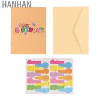 Hanhan 3D Birthday Greeting Card Handwritten Greetings 3D Greeting Card For