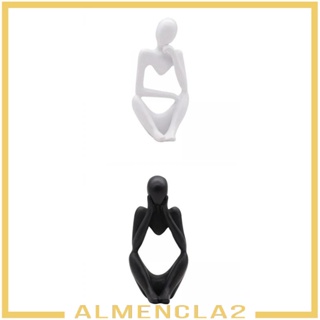 [Almencla2] ฟิกเกอร์รูปปั้นประติมากรรม สไตล์โมเดิร์น สําหรับตกแต่งบ้าน ตู้หนังสือ 2 ชิ้น