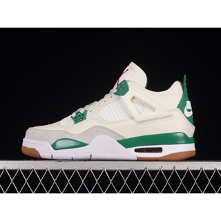 N-k S-B x Air J-o-r-d-a-n 4 "Pine Green" AJ4 รองเท้ากีฬา รองเท้าบาสเก็ตบอล สีขาว สีเขียว สําหรับผู้ชาย และผู้หญิง DR5415-103 9BGX