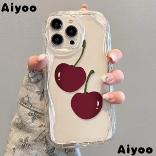 เคสโทรศัพท์มือถือ กันกระแทก ลายเชอร์รี่ สําหรับ Apple 78p promax✅เคสโทรศัพท์มือถือแบบนิ่ม ใส สําหรับ Iphone xs1112 1413 EGM4