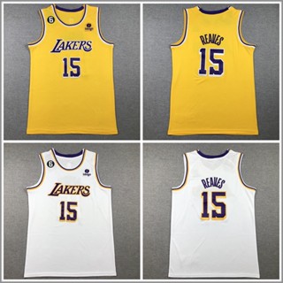 เสื้อกีฬาบาสเก็ตบอล ปักลาย Los Angeles Lakers No.15 Austin Reaves แฟชั่นฤดูร้อน สําหรับผู้ชาย 2023