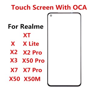 อะไหล่หน้าจอสัมผัส LCD และ OCA สําหรับ Realme X X2 XT X3 SuperZoom X7 Pro X30 X50 M