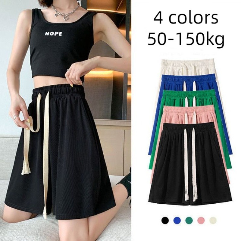 【Short Oversized】กางเกงขาสั้นลําลอง ผ้าฝ้าย เอวสูง ทรงหลวม โอเวอร์ไซซ์ สไตล์เกาหลี เหมาะกับฤดูร้อน รองรับ 150 กก.