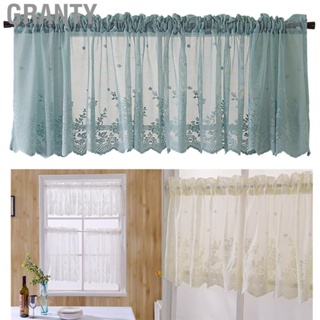 Granty Kitchen Curtains Polyester Breathable Door Window Coffee Curtain Valances with Embroidery