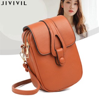 JIVIVIL เด็กผู้หญิงกระเป๋า crossbody กระเป๋ารุ่นเกาหลีสีทึบสียาวกระเป๋าโทรศัพท์มือถือขนาดเล็ก