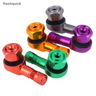 Flashquick ก้านวาล์วล้อรถจักรยานยนต์ CNC อลูมิเนียม 90 องศา 2 ชิ้น