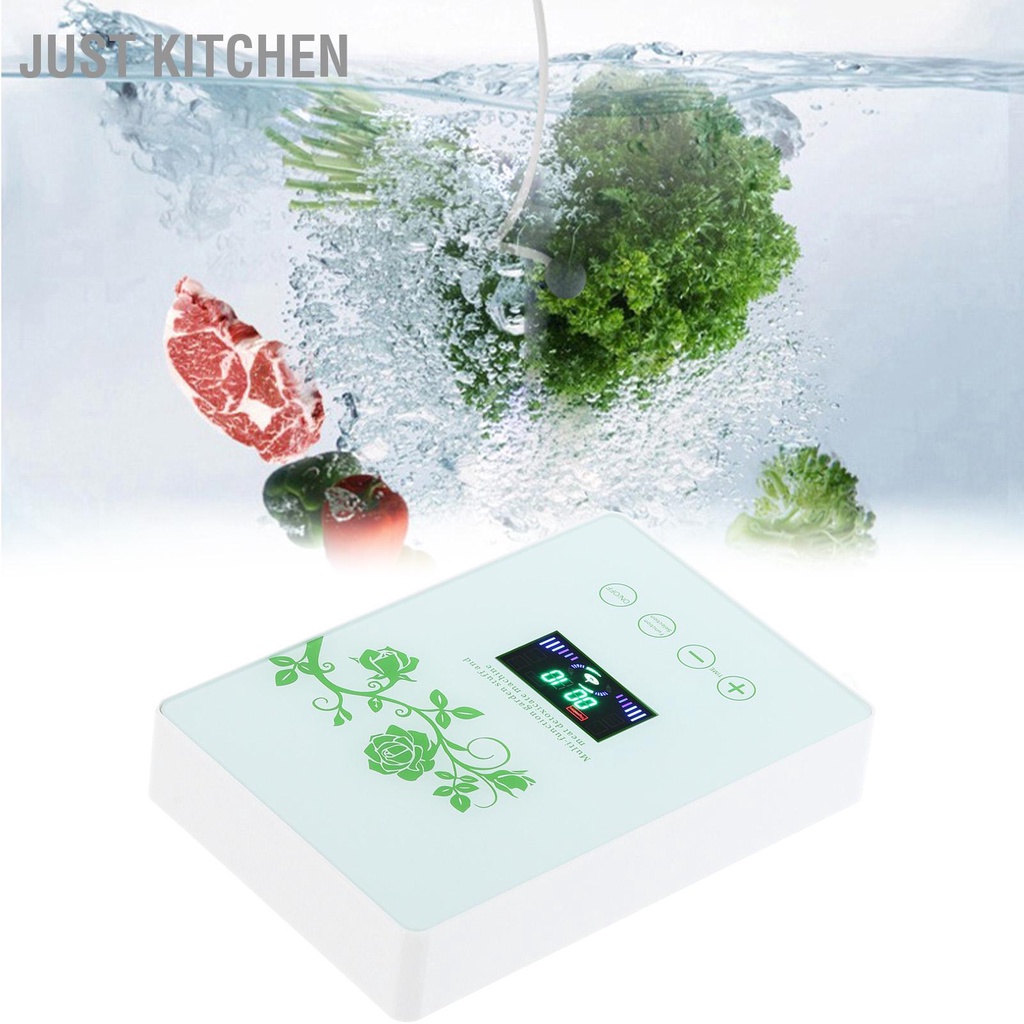 Just Kitchen เครื่องทำความสะอาดผักผลไม้มัลติฟังก์ชั่นละลายสารกำจัดศัตรูพืชเครื่องกรองโอโซนเพื่อสุขภาพสำหรับบ้าน