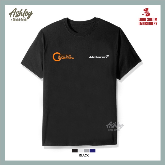 ผู้ชายTเสื้อTเสื้อรอบคอSulam McLaren A Better Tomorrow F1 ทีมMCL34 Racing Baju Lelaki Casualผ้าฝ้ายเ
