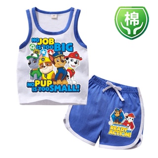 PAW Patrol Li Da Gong Clothes Boys Cotton Vest Shorts Two-Piece Suit Girls Baby Wangwang Team Summer Clothes en4h