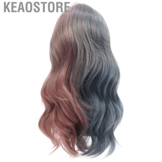 Keaostore Long Wavy Bangs Wig  Soft Touching Heat Resistant Synthetic Adjustable Elastic Bands Fluffy Wigs for Daily Use Role Playing Parties