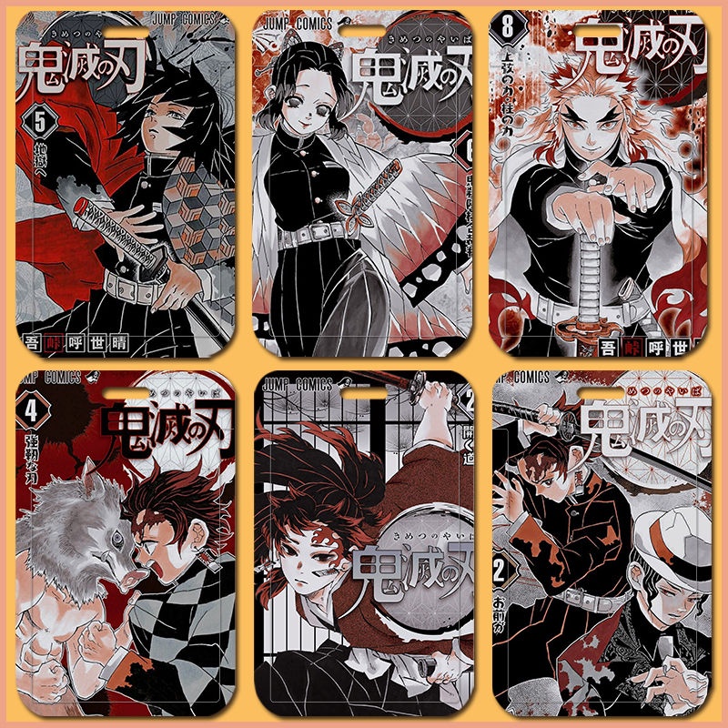 อะนิเมะการ์ตูน Demon Slayer DIY ชื่อการ์ดนักเรียนโรงเรียน ID Card Holder MRT Card Bus Card Bank Card
