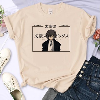 เสื้อยืด พิมพ์ลายมังงะ Bungou Stray Dogs สไตล์ญี่ปุ่น สําหรับผู้หญิง y2k