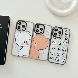 Casetify เคสโทรศัพท์มือถือ ซิลิโคนนิ่ม กันกระแทก ลายการ์ตูนหมี แพนด้า แพนด้าน่ารัก สําหรับ iPhone 14 Pro Max 11 12 13 Pro Max