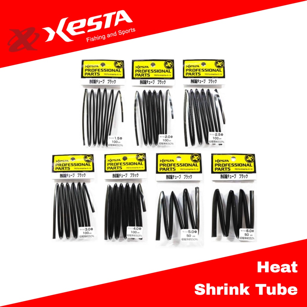 Xesta Heat Shrink Tube สีดํา สําหรับตกปลา Rigging