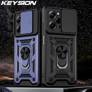 Keysion เคสโทรศัพท์มือถือ กันกระแทก พร้อมแหวนสไลด์ป้องกันเลนส์กล้อง สําหรับ Xiaomi POCO X5 Pro 5G Redmi Note 12 Pro 4G 12S