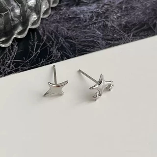 E444 Hypoallergenic Silver 925 ต่างหูไม่สมมาตร Mangxing ต่างหูเงินแฟชั่นฤดูร้อนเครื่องประดับ