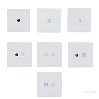 Treeling เต้ารับดาวเทียม TV ติดผนัง มาตรฐาน 86 มม. สําหรับคอมพิวเตอร์ โทรศัพท์ บ้าน