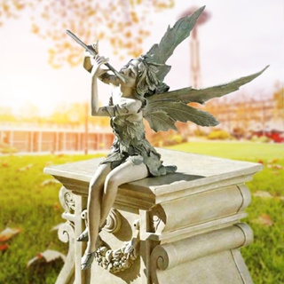 New Sitting Fairy Garden Statue Outdoor Ornament Patio Decor Beauty Sculpture