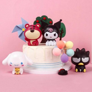 โมเดลฟิกเกอร์ PVC การ์ตูนอนิเมะ Sanrio Pochacco Kuromi Cinnamoroll Kawaii Q Version ของเล่นสําหรับเด็ก