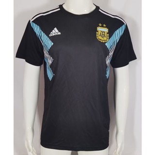 เสื้อกีฬาแขนสั้น ลายทีมชาติฟุตบอล Argentina Black Away 18 AAA สไตล์วินเทจ แห้งเร็ว ไซซ์ S - XXL