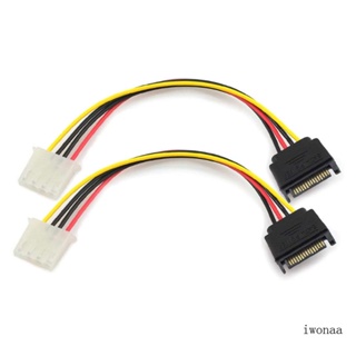 Iwo อะแดปเตอร์ฮาร์ดไดรฟ์พาวเวอร์ซัพพลาย 15-pin Mal To 4-pin Molex Female