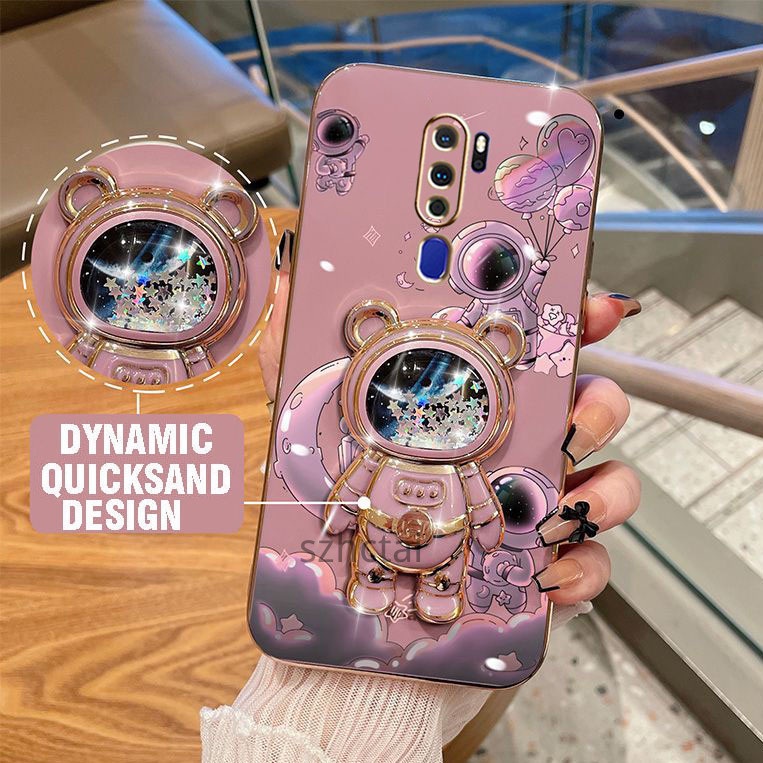 เคส Oppo A5 2020 A9 2020 3D นักบินอวกาศ ตัวยึด เคสโทรศัพท์ บางพิเศษ เคลือบไฟฟ้า เรียบ เคสโทรศัพท์ นิ่ม เคสกันกระแทก ฝาครอบกันชน เคสโทรศัพท์ Oppo A5 2020 A9 2020