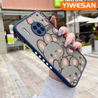 สําหรับ Huawei Mate 30 Pro Mate 30 Lite เคสการ์ตูนกระต่ายน่ารัก แฟชั่น ฝ้า เคสโทรศัพท์แข็ง ขอบซิลิโคนนิ่ม เคสกันกระแทก