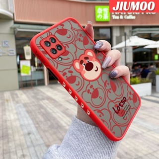 เคสโทรศัพท์มือถือ ซิลิโคนนิ่ม ใส กันกระแทก ลายหมีสตรอเบอร์รี่ สําหรับ Samsung A12 4G A12 5G F12 M12 F23 5G F13 M13