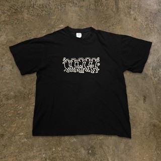 เสื้อยืดแขนสั้น พิมพ์ลาย Keith Haring Keith Haring เรียบง่าย สําหรับคู่รัก