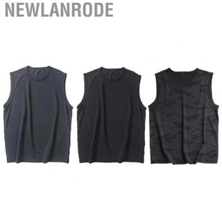 Newlanrode Summer Sleeveless Shirt  Soft Cooling Comfortable Men Top Simple Style Polyester Fiber for Training