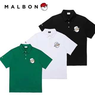 เสื้อโปโลแขนสั้น พิมพ์ลาย Malbon Golf แฟชั่นฤดูร้อน สําหรับผู้ชาย