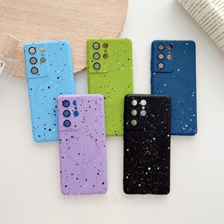 [พร้อมฝาครอบเลนส์] เคสซิลิโคนนิ่ม ลายดาว กันกระแทก สําหรับ Samsung S23 Ultra S22 Plus S21 Note 20 Ultra